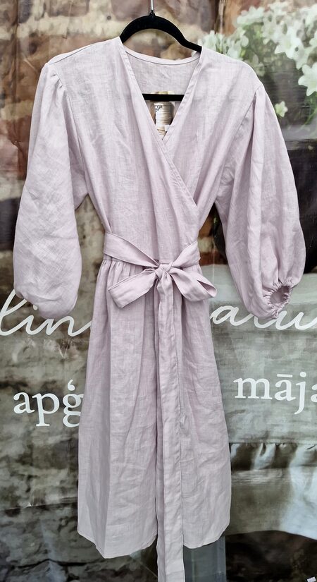 Linen erap dress Grey